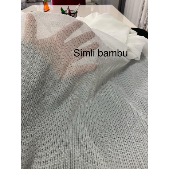 Simli Bambu Armül Tül Perde